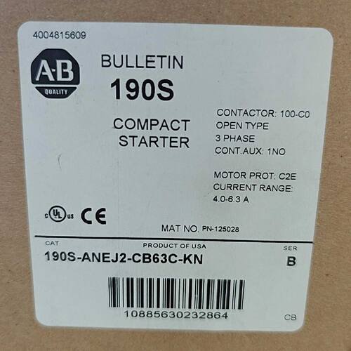 议价190s-ANEJ2-CB63C-KN AB电机控制器 工业电机控制元件