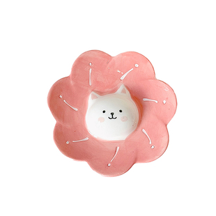 SHˇ陶瓷杯盖卡通动物设计感小众创意马克杯通用防尘立体盖子家用