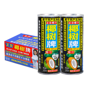 椰树椰汁245ml*24罐整箱椰子汁水植物椰奶果汁饮料椰树牌海南特产
