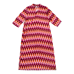 不蔓不枝【十克拉】真丝双绉复古连衣裙宽松印花改良旗袍V领袍子