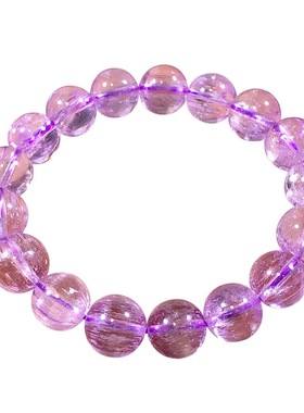 紫幽灵手串天然水晶紫钛晶单圈