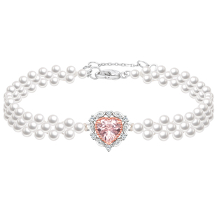 周大福SOINLOVE 月桂之心18K金摩根石钻石珍珠手链女生日礼物