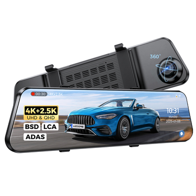AZDOME PG17 MAX 4K Rearview Dash Cam Mirror ADAS WiFi GPS