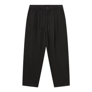 流石男装肌理感休闲长裤2026年春季新款男士宽松垂顺宽松直筒裤子