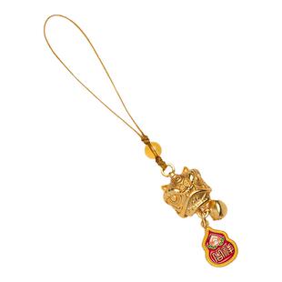 黄铜醒狮铃铛手机链挂绳中国风短款挂饰男女款U盘挂件防丢挂饰坠