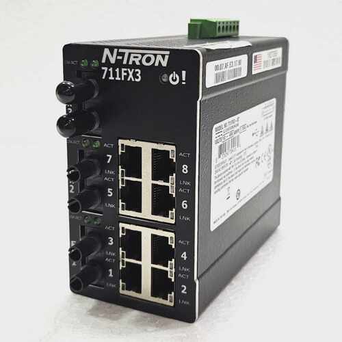 N-TRON 711FX3 MANAGED INDUSTRIAL ETHERNET SWITCH 711FX3-ST