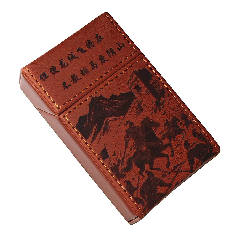 中国风高档皮粗烟盒整包