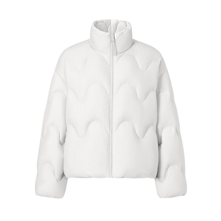 【蜜雪羽绒】 摩萨克冬款休闲通勤绗缝宽松A字型羽绒服女