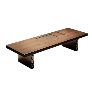 宋氏美学实木大板茶桌客厅高端禅意茶室办公室接待新中式茶台一体