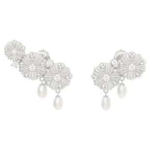 Mouhooland/暮后之地杏花系列不对称耳钉925银针耳饰珍珠小众设计