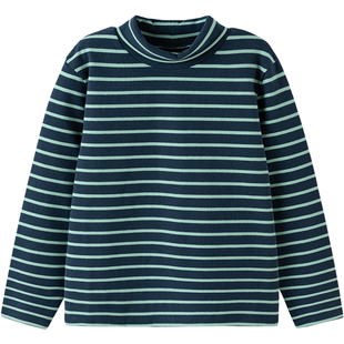 巴拉巴拉儿童长袖t恤男童女童高领打底衫冬装新款童装条纹上衣潮