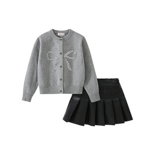 D.Bkyer女童套装春装2026新款女孩毛衣儿童学院风洋气时髦jk裙子