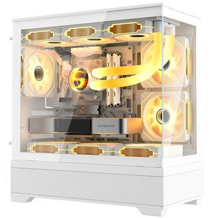 长城机箱视界S5海景房机箱白色360水冷MATX全景台式机电脑主机箱