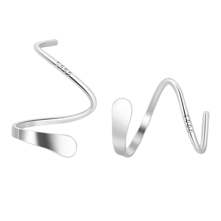 简约波浪螺旋耳钉女纯银气质百搭养耳洞耳环睡觉免摘时尚足银耳饰