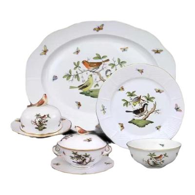 herend赫伦罗斯柴尔德鸟餐具中餐