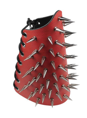 银色细长尖刺子弹头铆钉朋克手链