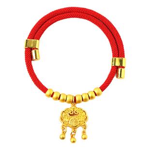 猫项圈富贵长命锁宠物新年长命锁高颜值宠物金锁项链编绳项圈装饰