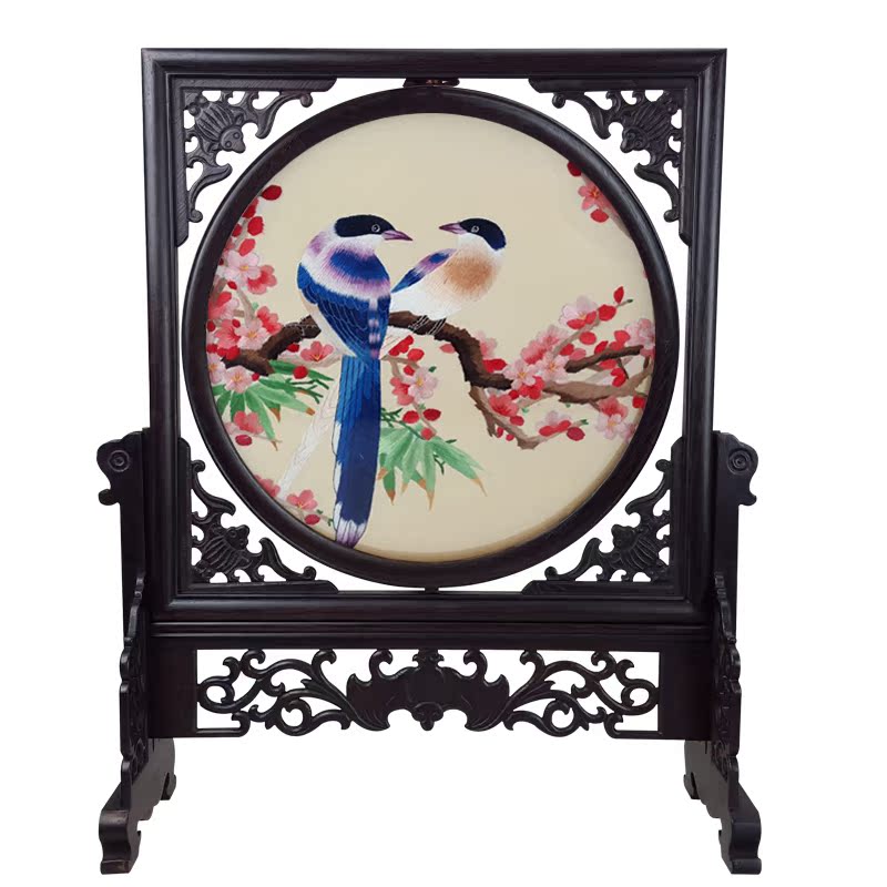 小屏风松鹤送长辈包邮中国刺绣