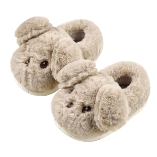 巴拉巴拉儿童棉拖鞋男童冬季宝宝室内加绒加厚小孩女童毛毛家居鞋