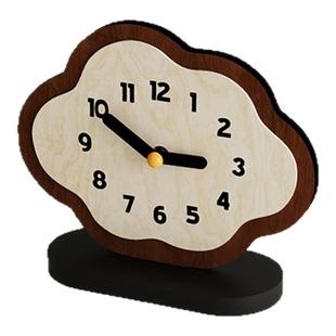 云朵钟表摆放式儿童房装饰摆件创意座钟网红桌面轻奢时钟摆台式