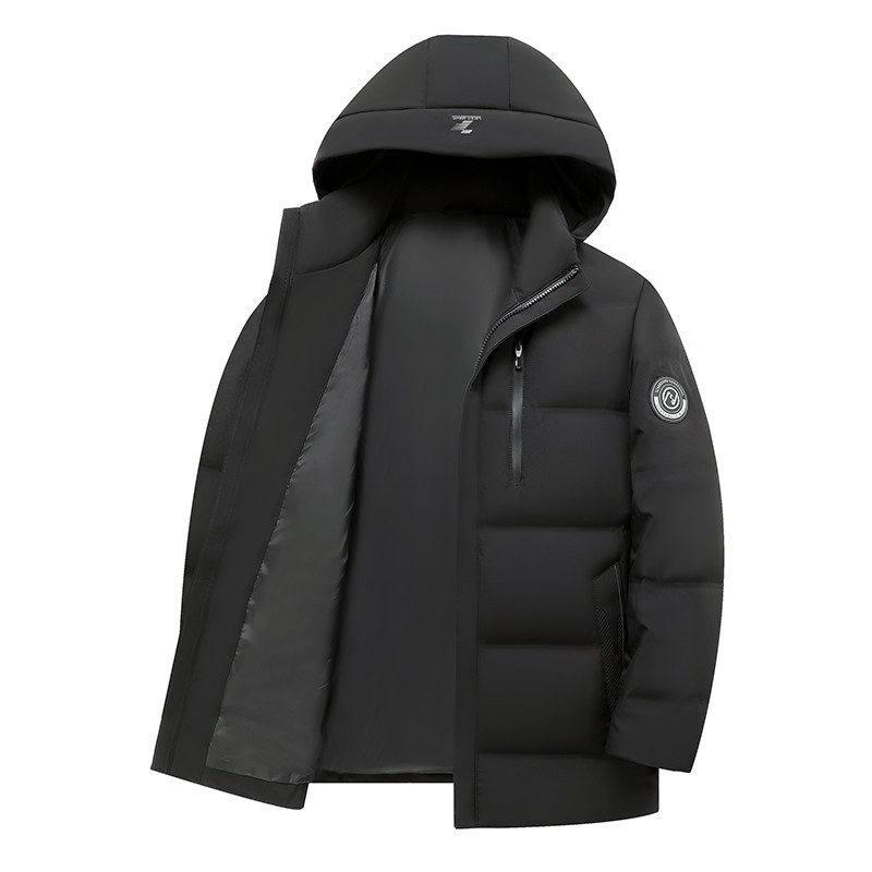 罗蒙可拆卸帽鹅绒羽绒服