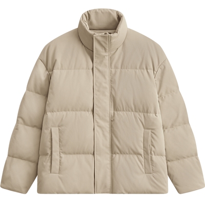 MODE COMMUTER| MC凹凸坑条混纺充绒立领加厚保暖设计感羽绒服