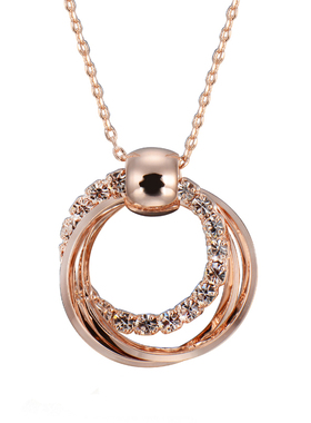 2024年新款项链女夏高级设计感轻奢小众锁骨链玫瑰金吊坠网红简约