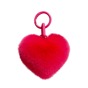 【可爱小爱心】真獭兔毛心形汽车钥匙扣挂件ins毛绒球书包包挂饰