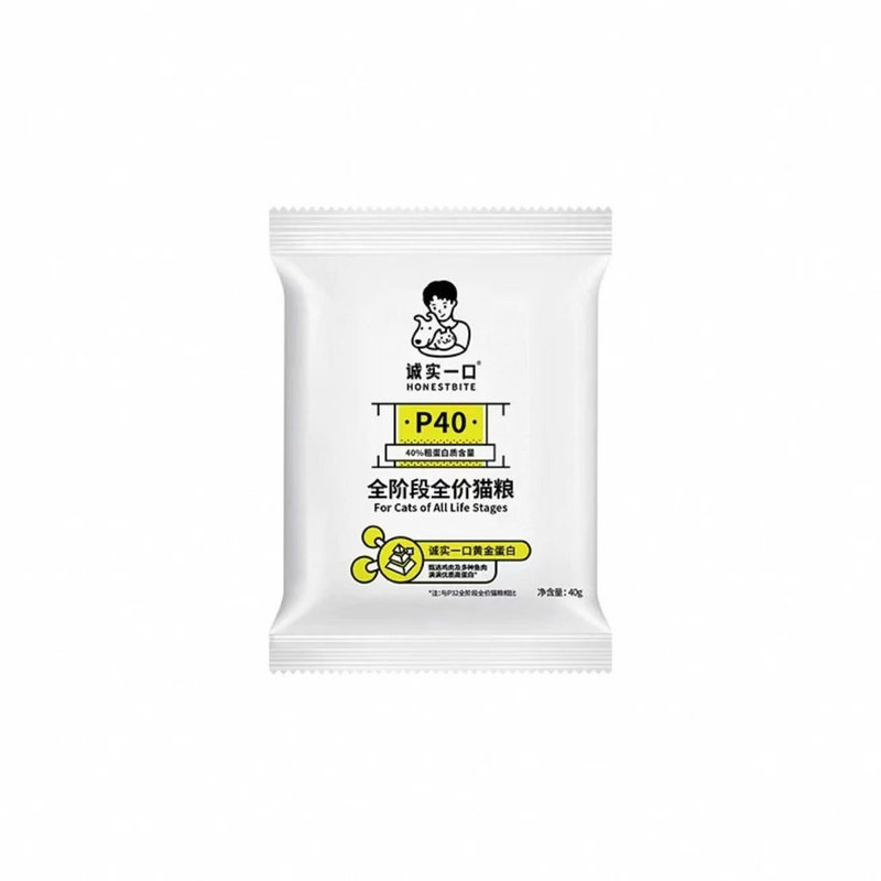 诚实一口猫粮试吃装P40 plus冻干无谷k01幼猫粮p32低敏小金袋烘焙