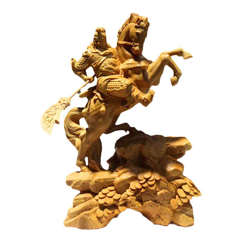 摆件骑马黄杨木关云长武财神包邮