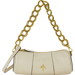 【新年礼物】MANU Atelier 女皮革香槟色链条包手提包