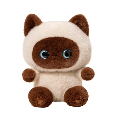 正版暹罗猫毛绒玩具小黑猫咪玩偶公仔布娃娃睡觉抱枕送女生日礼物