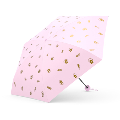 日全时五折烫金防晒防紫外线太阳伞女士小巧便携小清新晴雨两用伞