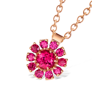 【新年礼物】DAMIANI玳美雅小雏菊系列18K玫瑰金红宝石项链女