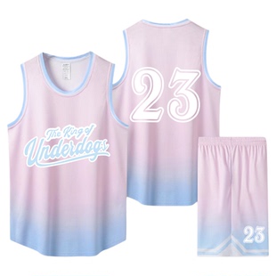 篮球服女假两件套装夏季女童运动比赛训练服队服女生短袖球服定制