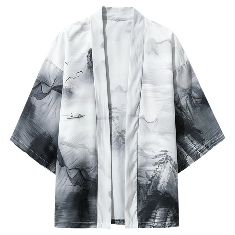 改良古风男士唐装汉服七分袖外套