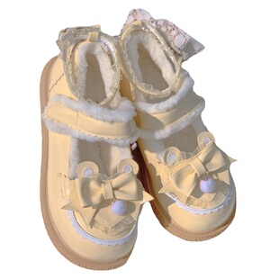 【全款现货】小雪球加绒系列lo鞋冬季加绒日系可爱校园风洛丽塔鞋