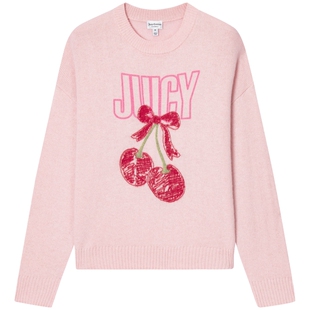 【含山羊绒】Juicy Couture橘滋毛针织衫女26秋冬新款提花毛衣