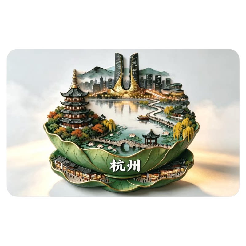 杭州景区风景图防水防刮纪念卡贴