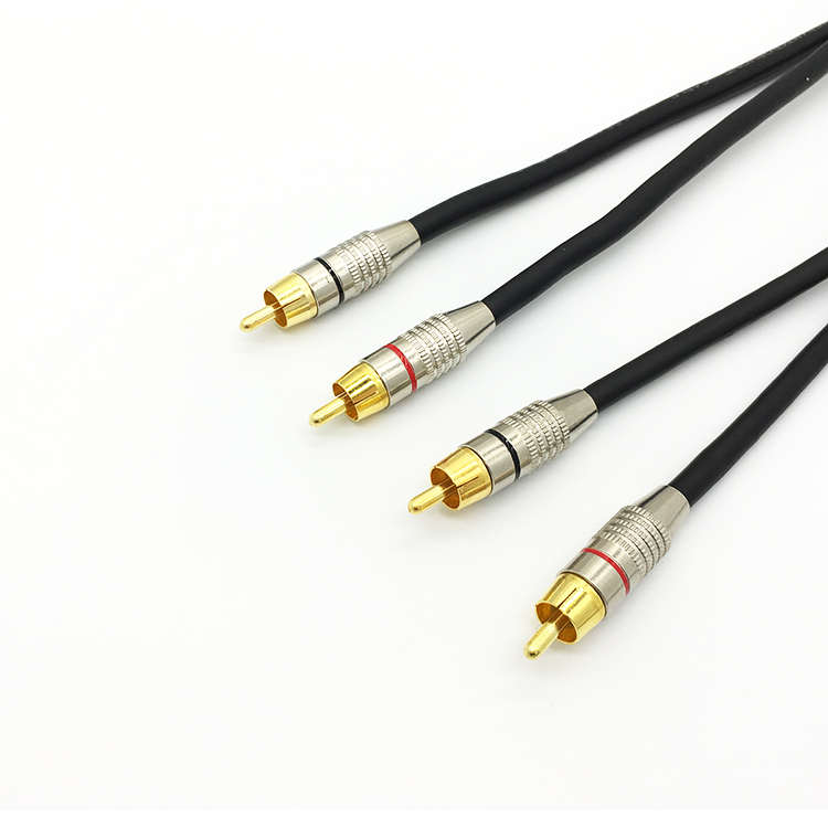发烧电视功放音响音箱连接线双莲花公对公二对二红白av音频信号线