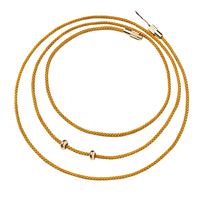 横穿直穿天珠黄金吊坠挂绳男女新款蜡皮绳项链挂件绳细绳玉佩挂绳