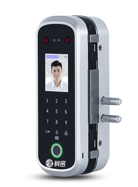 科密COM-188玻璃门锁指纹密码人脸识别锁智能锁免打孔门禁电子锁