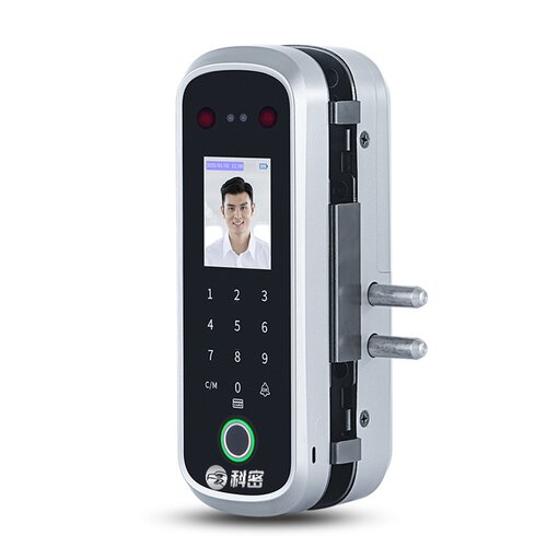 科密COM-188玻璃门锁指纹密码人脸识别锁智能锁免打孔门禁电子锁
