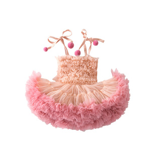 sesameclub女童公主裙tutu裙兔兔周岁生日蛋糕蓬蓬裙礼服宝宝裙子