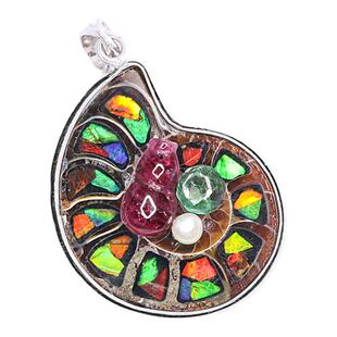 瓦萨比马达加斯加斑彩螺男加拿大斑彩石吊坠女一物一图送闺蜜礼物