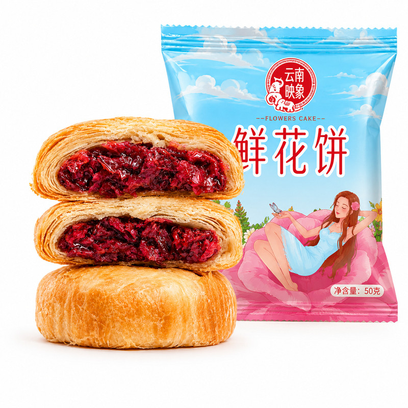 映象云南50克散装玫瑰鲜花饼