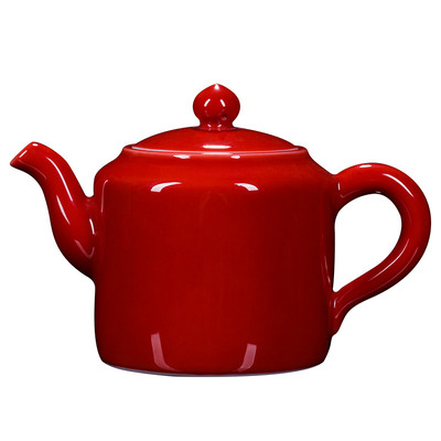 古垚手工中国红陶瓷婚庆茶具