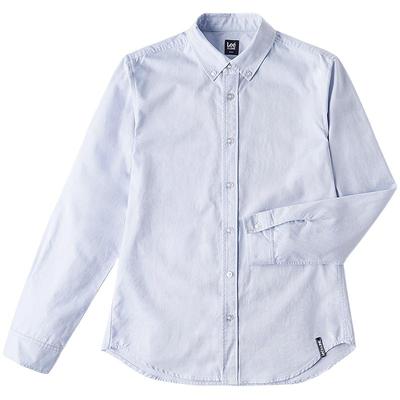 Lee小Logo织标男长袖衬衫