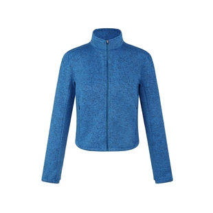 oneup运动立领抓绒外套女秋冬季小个子内搭蓝色修身正肩夹克上衣