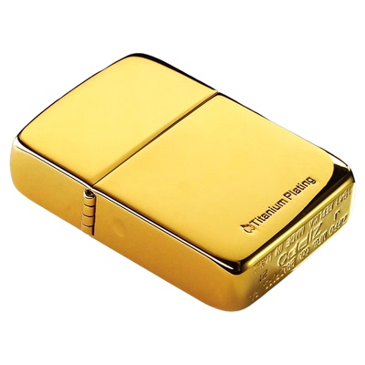 zippo打火机送礼镀钛金镜面